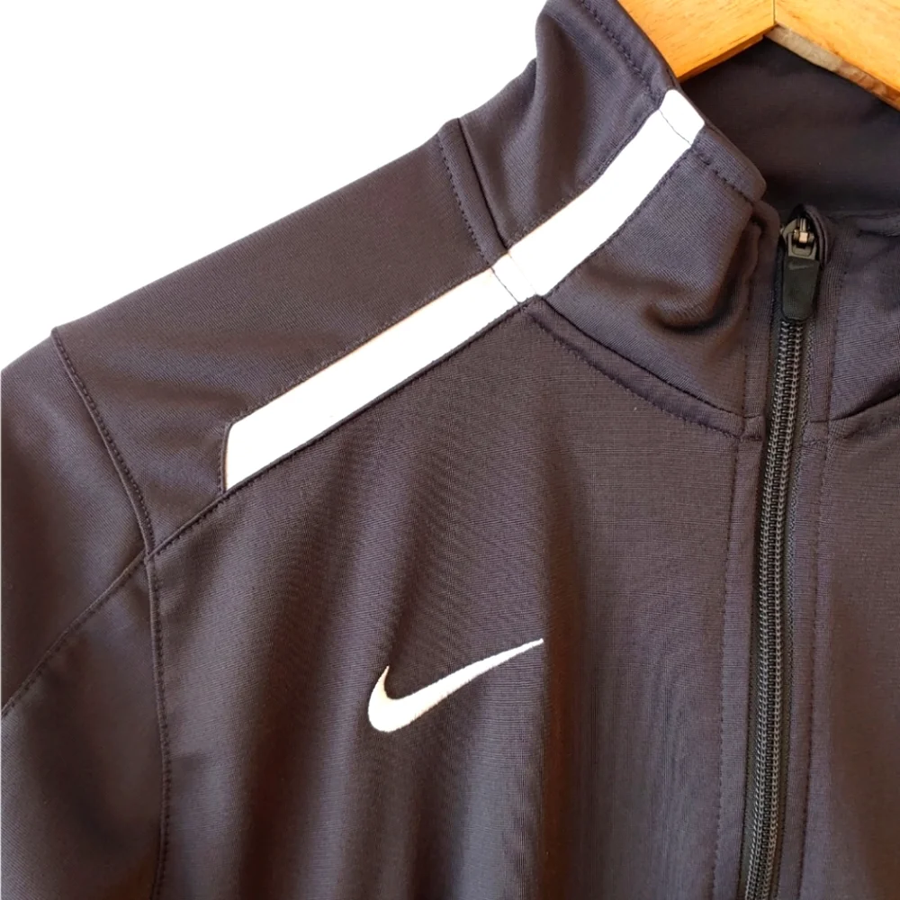Nike Black and White Zip Athletic Jacket Size Small